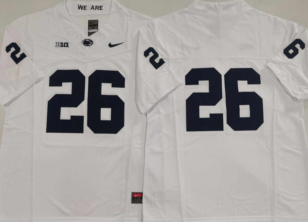 Penn State Nittany Lions White #26 Stitched Jersey