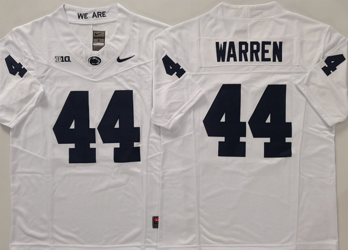 Penn State Nittany Lions White #44 WARREN Stitched Jersey