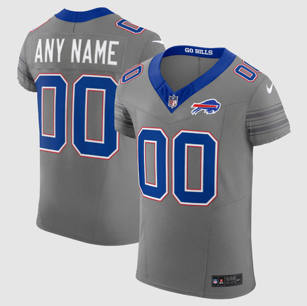 Custom Men/Women/Youth Buffalo Bills Gray Nickel City Vapor F.U.S.E. Limited Stitched Jersey