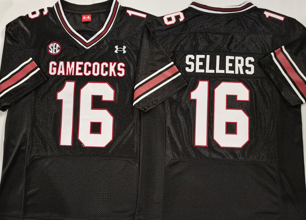 South Carolina Gamecock Black #16 SELLERS Stitched Jersey