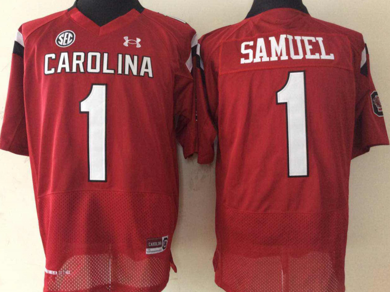 South Carolina Gamecock Red #1 SAMUEL Stitched Jersey