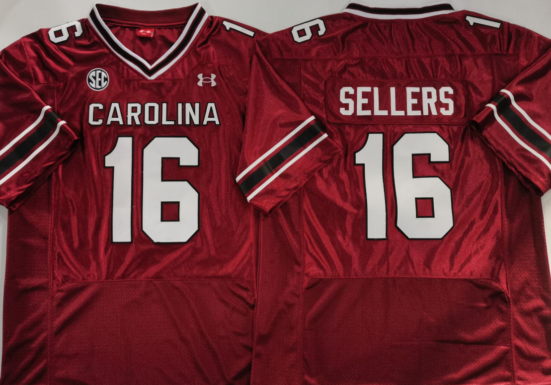 South Carolina Gamecock Red #16 SELLERS Stitched Jersey
