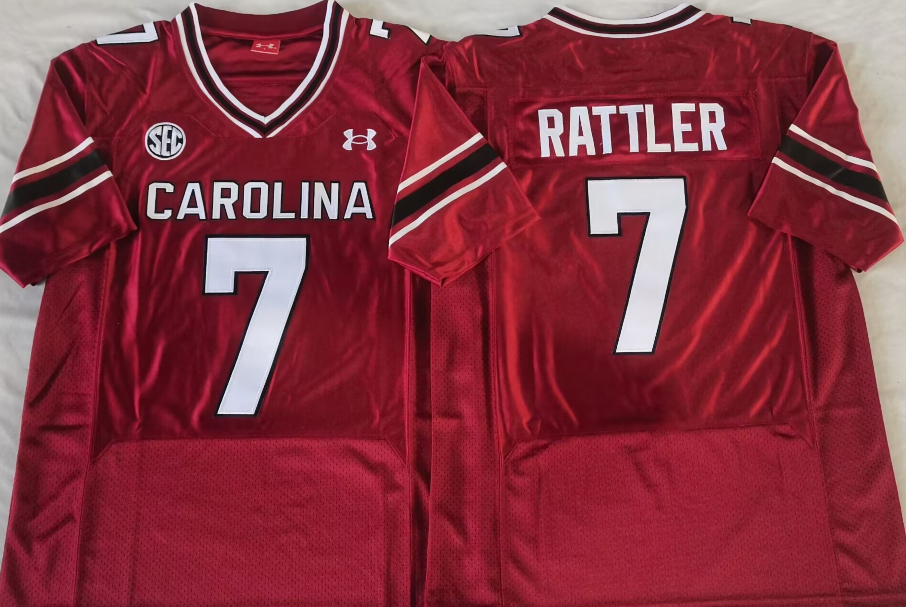 South Carolina Gamecock Red #7 RATTLER Stitched Jersey