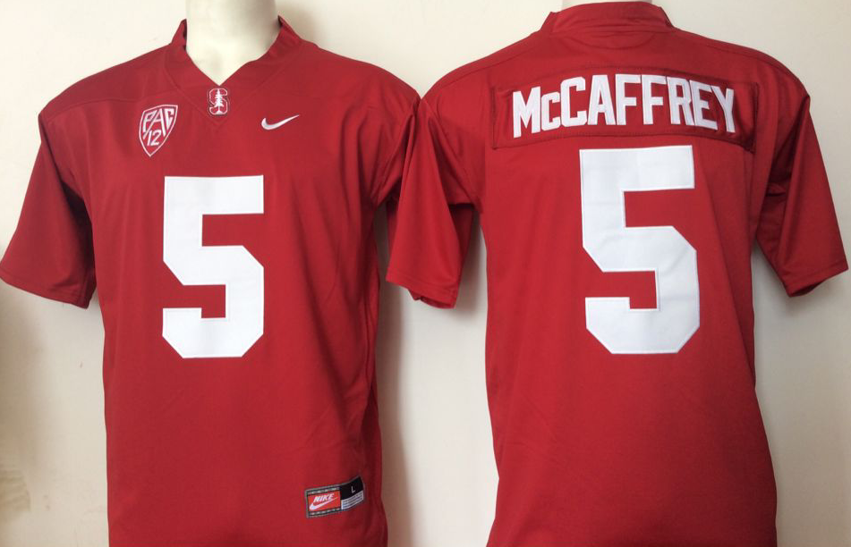 Stanford Cardinals Red #5 McCAFFREY Stitched Jersey