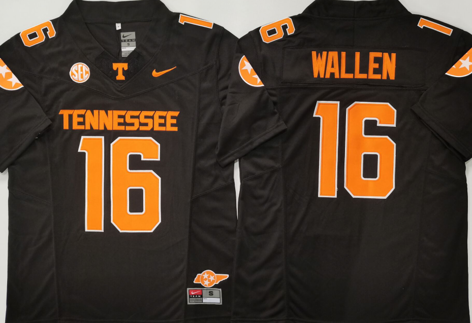 Tennessee Volunteers Black #16 WALLEN Stitched Jersey