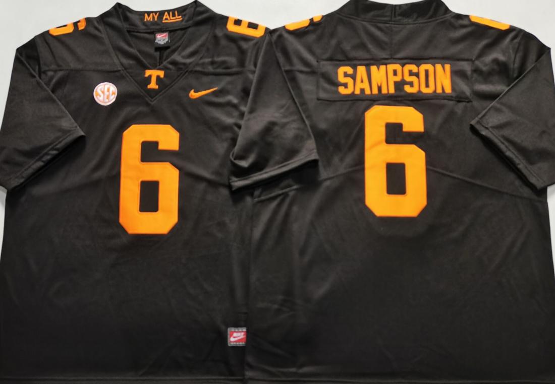 Tennessee Volunteers Black #6 SAMPSON Stitched Jersey