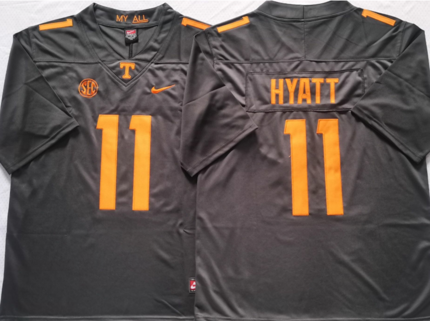 Tennessee Volunteers GRAY #11 HYATT Stitched Jersey