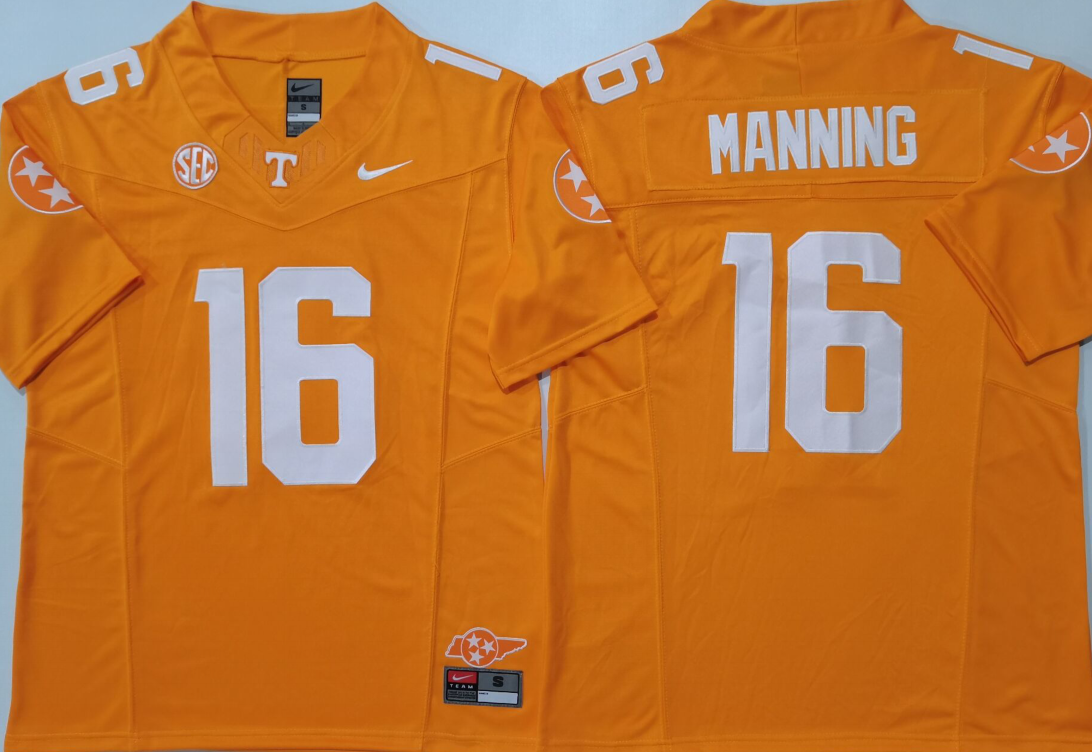 Tennessee Volunteers Orange #16 MANNING Stitched Jersey