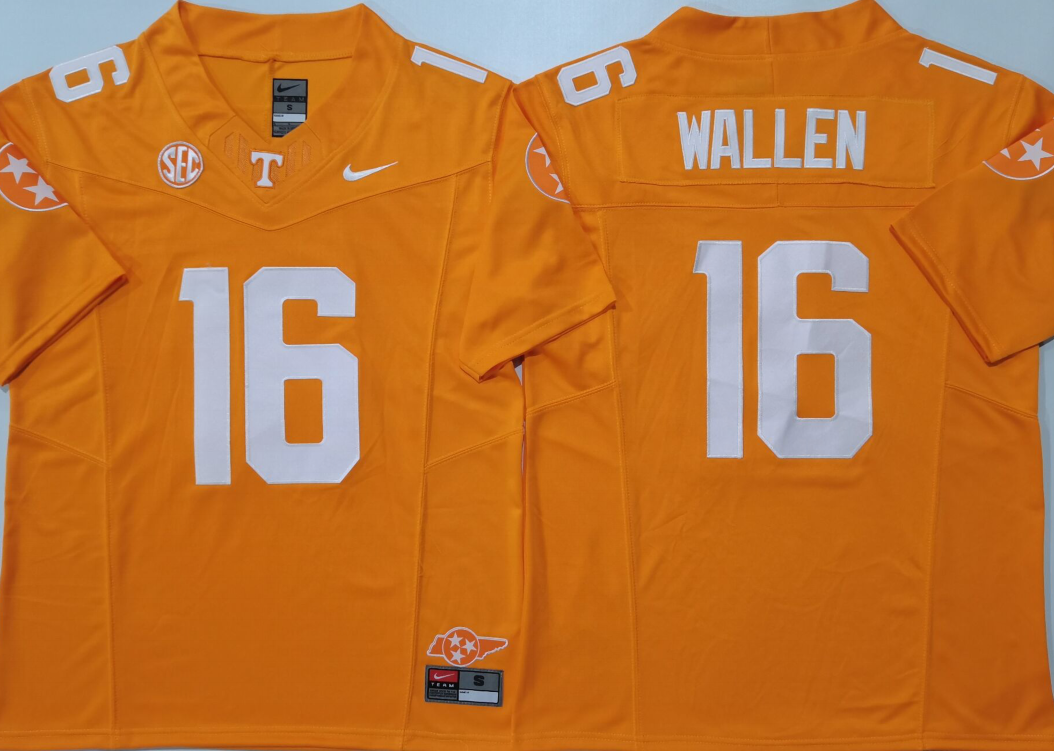 Tennessee Volunteers Orange #16 WALLEN Stitched Jersey