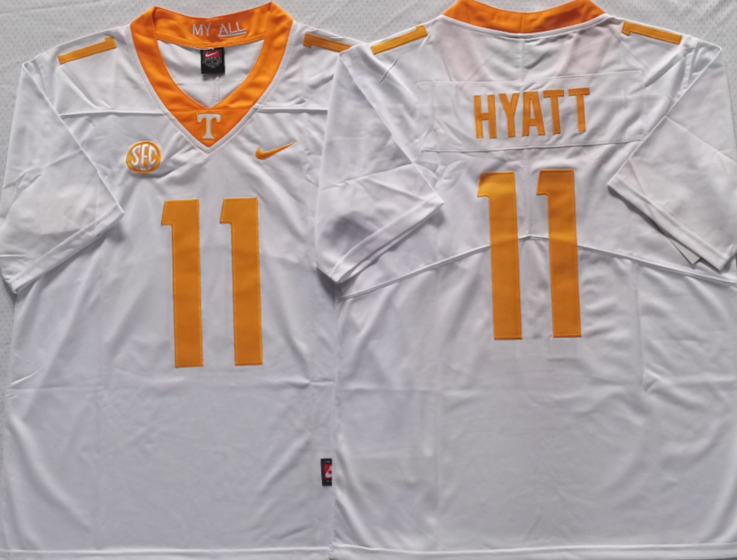 Tennessee Volunteers White #11 HYATT Stitched Jersey