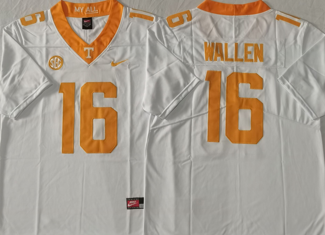 Tennessee Volunteers White #16 WALLEN Stitched Jersey
