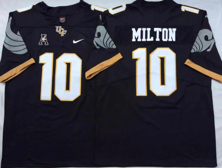 UCF KNIGHTS Black #10 MILTON Stitched Jersey