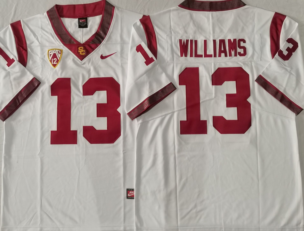 USC Trojans White #13 WILLIAMS Stitched Jersey
