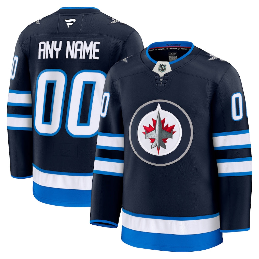 Winnipeg Jets Fanatics Home Premium Custom Jersey – Navy