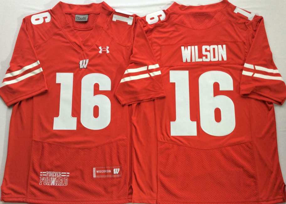 Wisconsin Badgers Red #16 WILSON Stitched Jersey