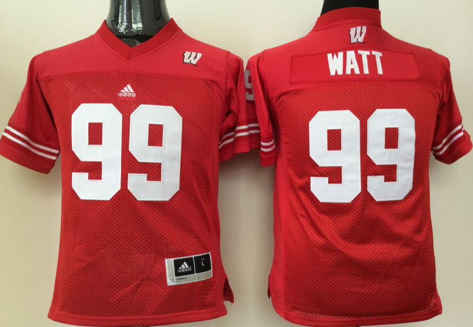 Wisconsin Badgers Red #99 Watt Stitched Jersey