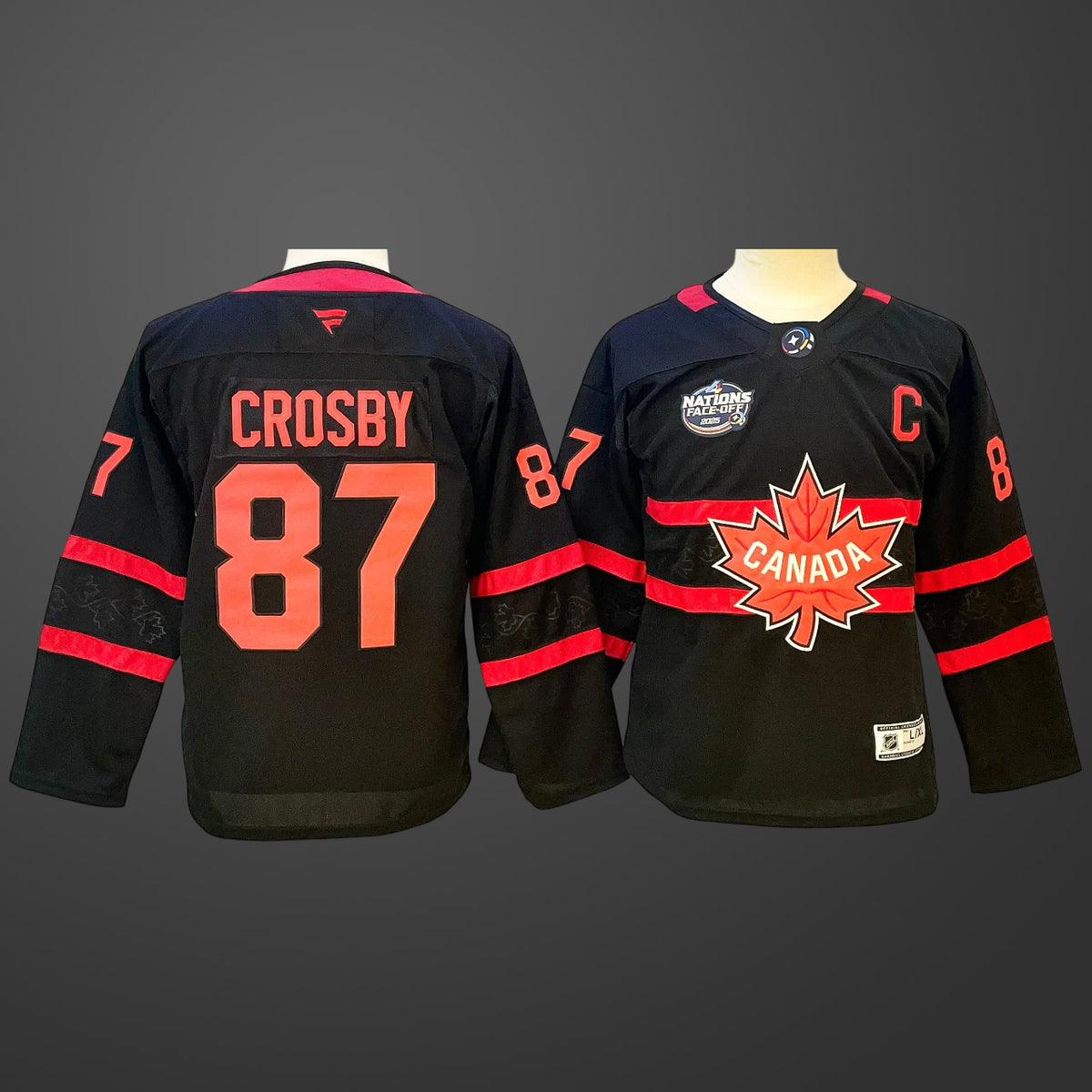 【Youth】 4 Nations NHL Hockey #87 Sidney Crosby Black Jersey