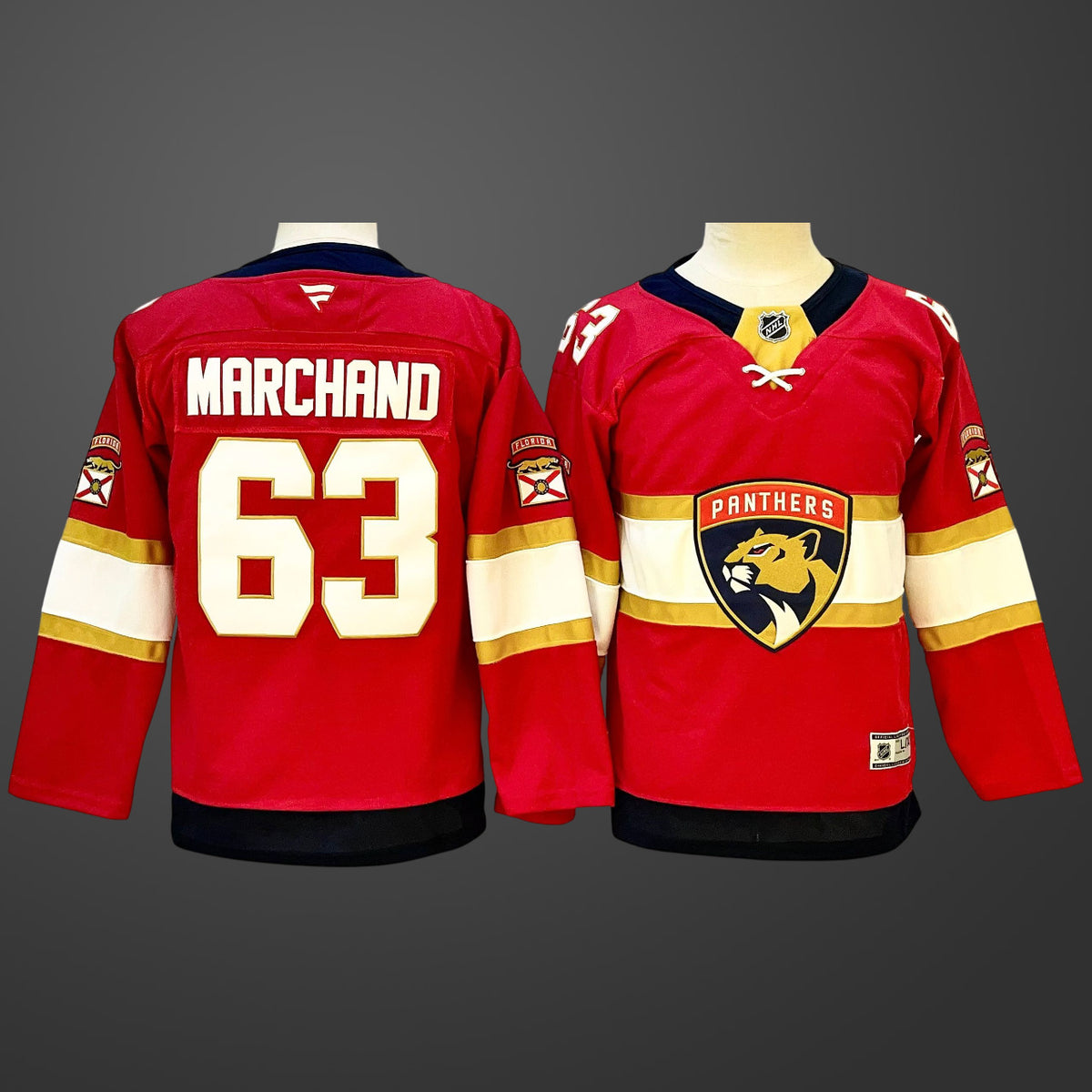 Youth Florida Panthers Brad Marchand #63 Home Breakaway Jersey – Red