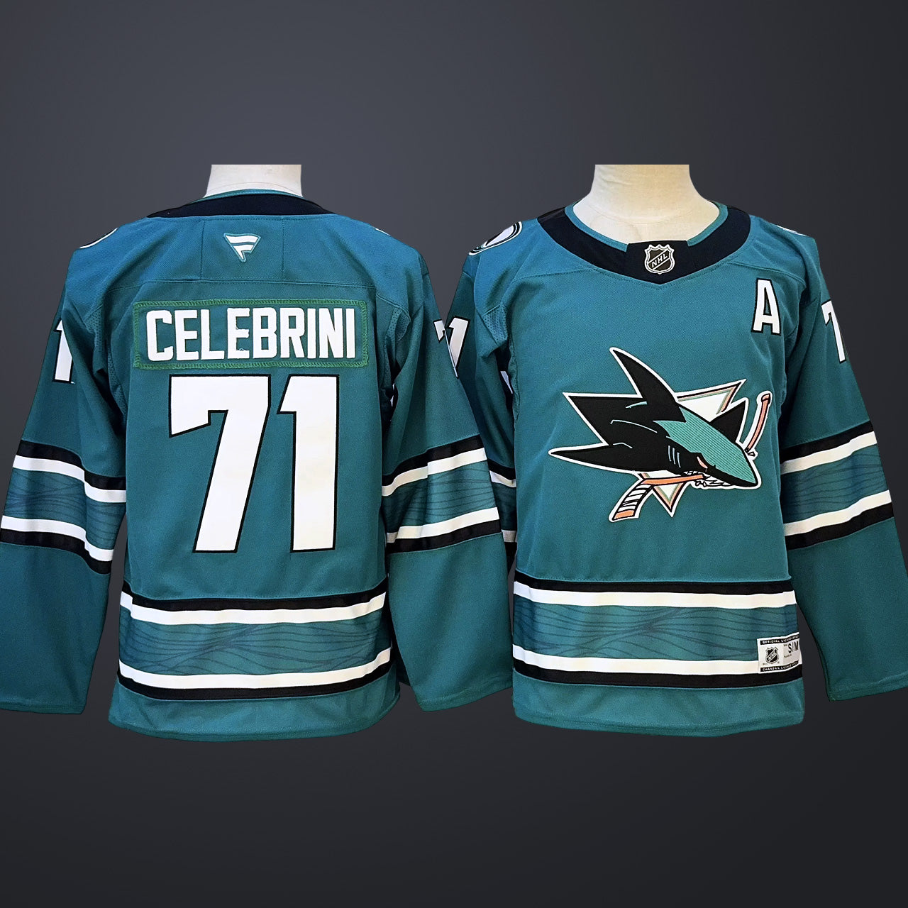 Youth San Jose Sharks Macklin Celebrini #71 Green Stitched jersey