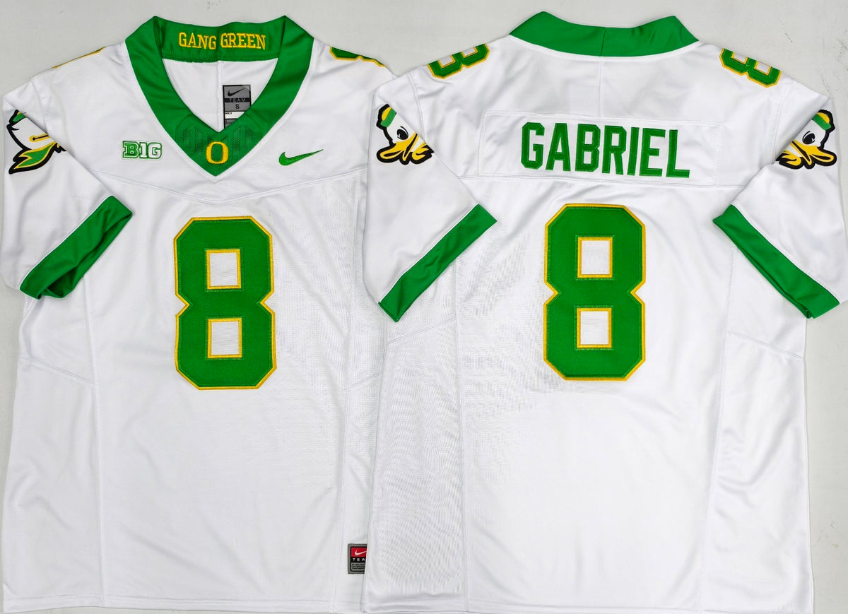 Men’s Oregon Ducks White #8 GABRIEL Stitched Jersey