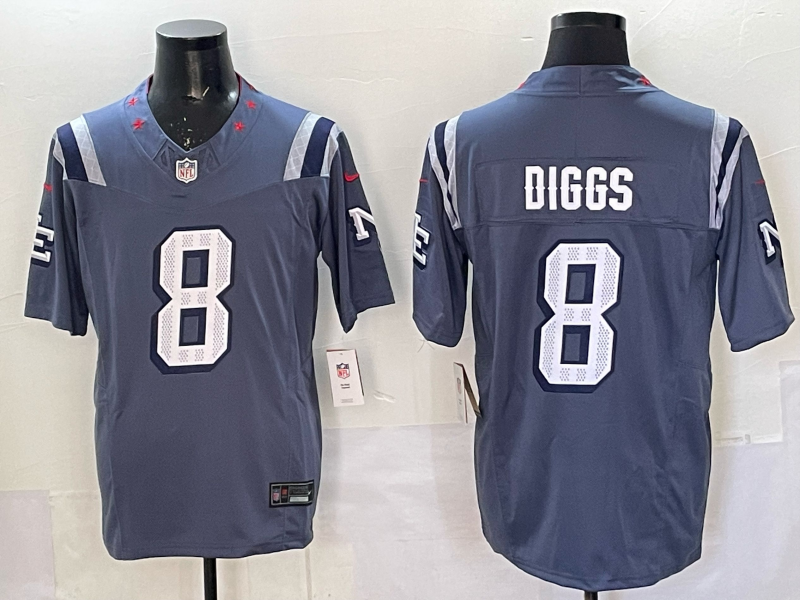Men’s New England Patriots Stefon Diggs #8 Storm Blue 2025 Rivalries Collection Limited Jersey