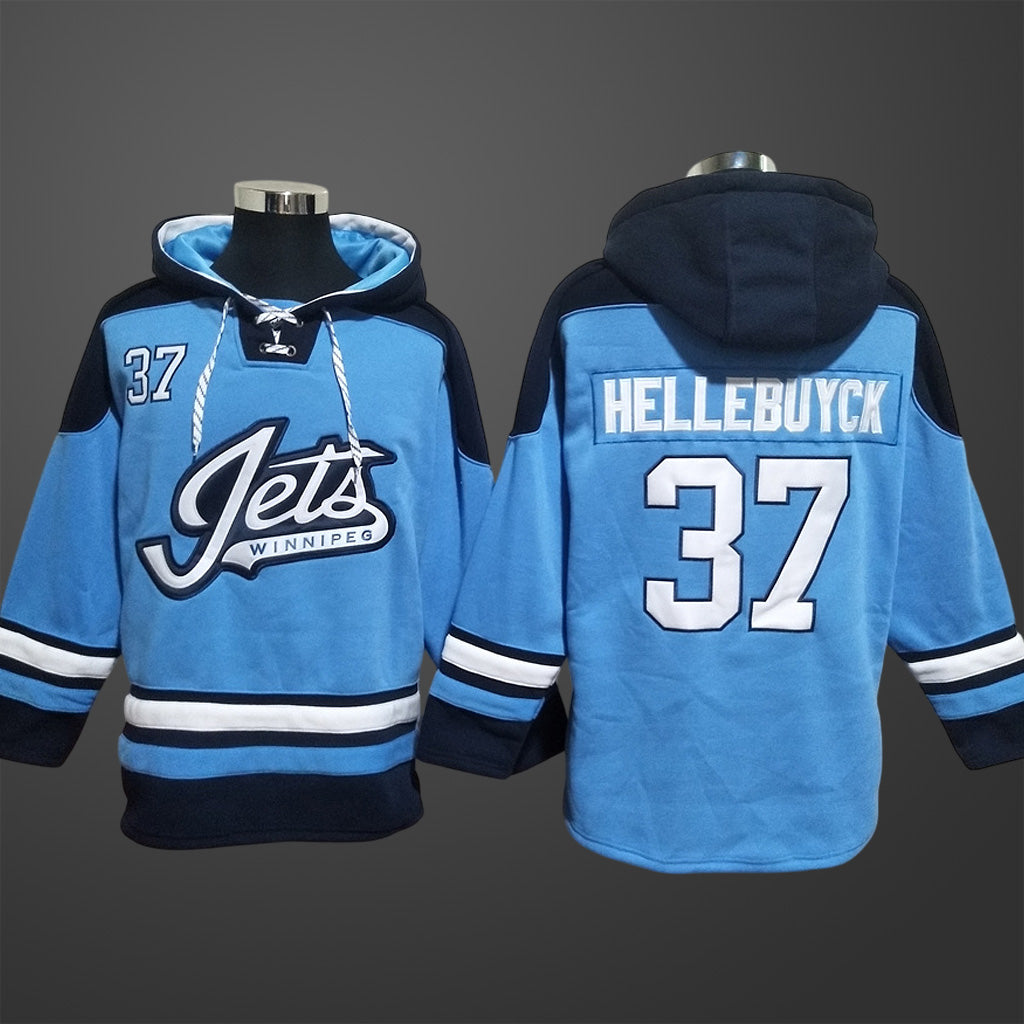 Men’s Winnipeg Jets #37 Connor Hellebuyck All Stitched Hoodie