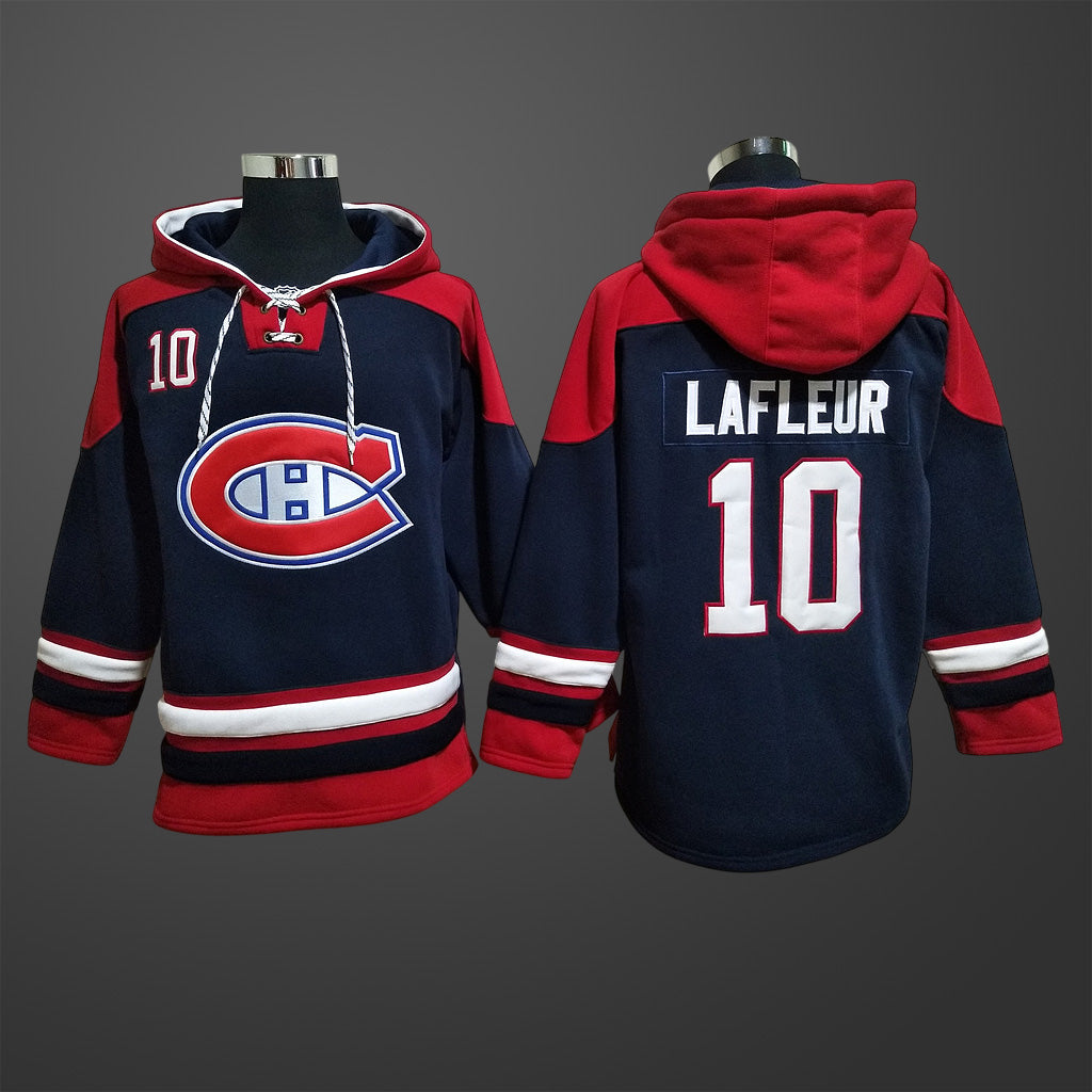 Men’s Montreal Canadiens #10 LAFLEUR All Stitched Hoodie
