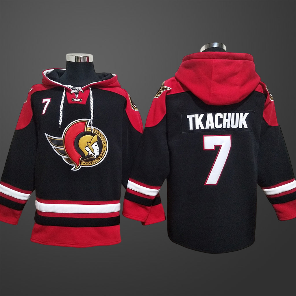 Men’s Ottawa Senators #7 Brady Tkachuk All Stitched Hoodie