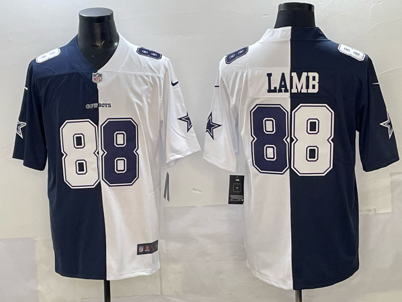 Men’s Dallas Cowboys #88 LAMB baseball split jersey