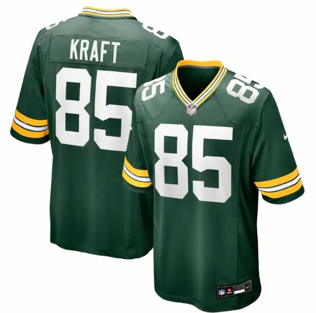 Men’s Green Bay Packers #85 Tucker Kraft Green Football Stitched Game Jersey