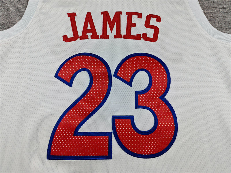 Mens 76ers #23 LeBron James City Edition Stitched Jersey White