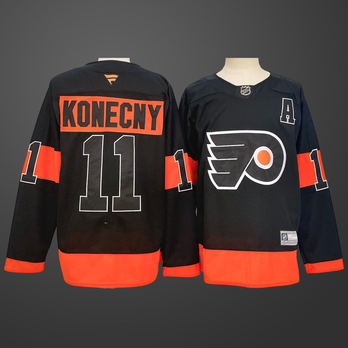 Men’s Philadelphia Flyers #11 Travis Konecny Black 2024 Stitched Jersey
