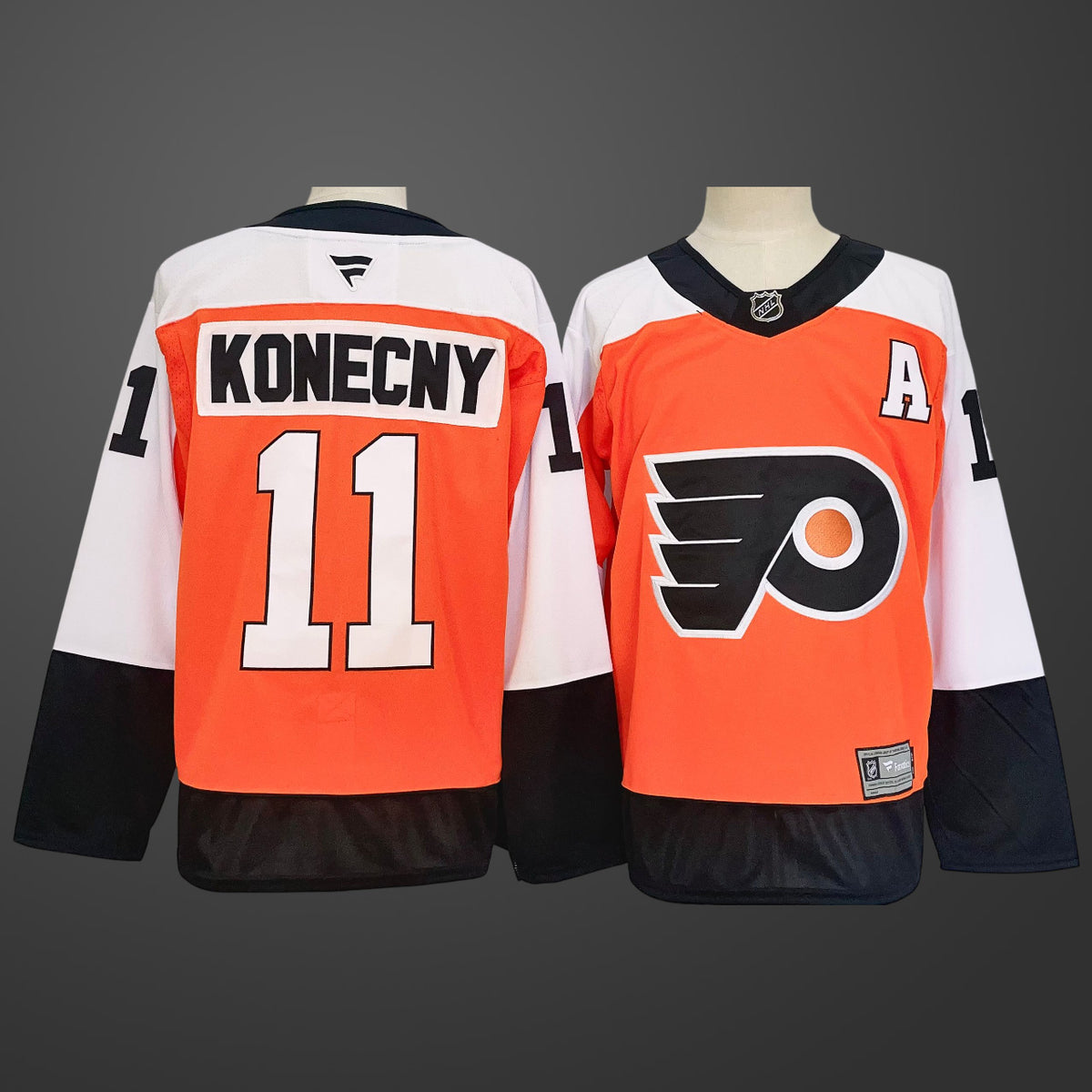 Men’s Philadelphia Flyers #11 Travis Konecny Orange 2024 Stitched Jersey