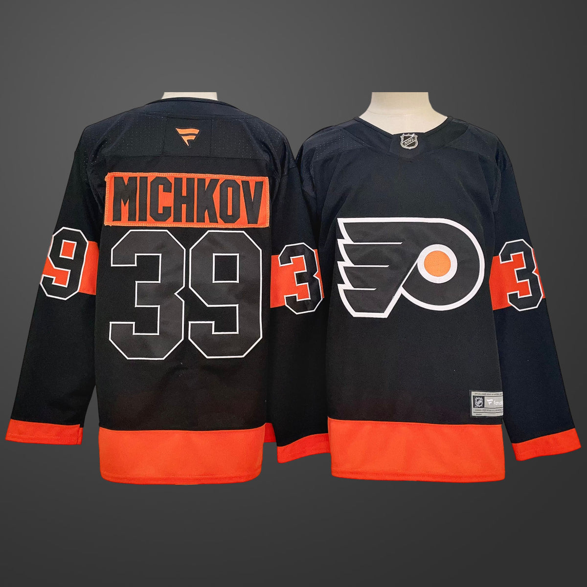 Men’s Philadelphia Flyers #39 Matvei Michkov Black Stitched Jersey