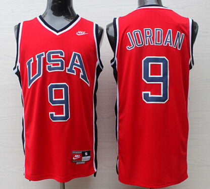 Men’s 1984 Olympics Team USA #9 Michael Jordan Nike Red Hardwood Classics Swingman Jersey