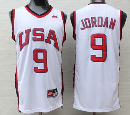 Men’s 1984 Olympics Team USA #9 Michael Jordan Nike White Hardwood Classics Swingman Jersey