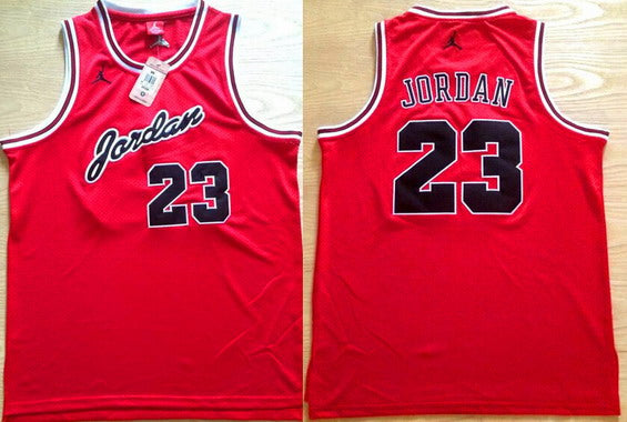 Men’s #23 Michael Jordan Red Swingman Commemorative Basketball Jersey