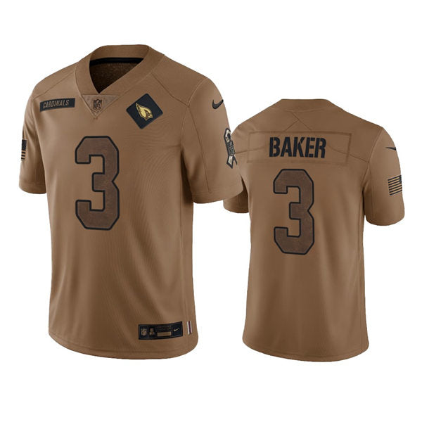 Mens Arizona Cardinals #3 Budda Baker Brown 2023 Salute To Service Limited Jersey