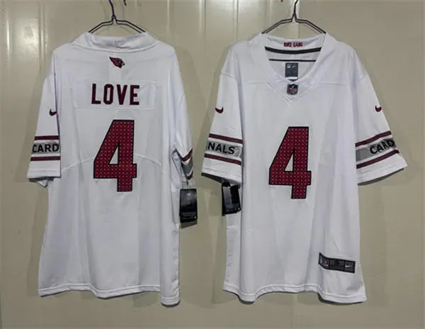 Mens Arizona Cardinals #4 Jeremiyah Love Nike White Vapor F.U.S.E. Limited Jersey