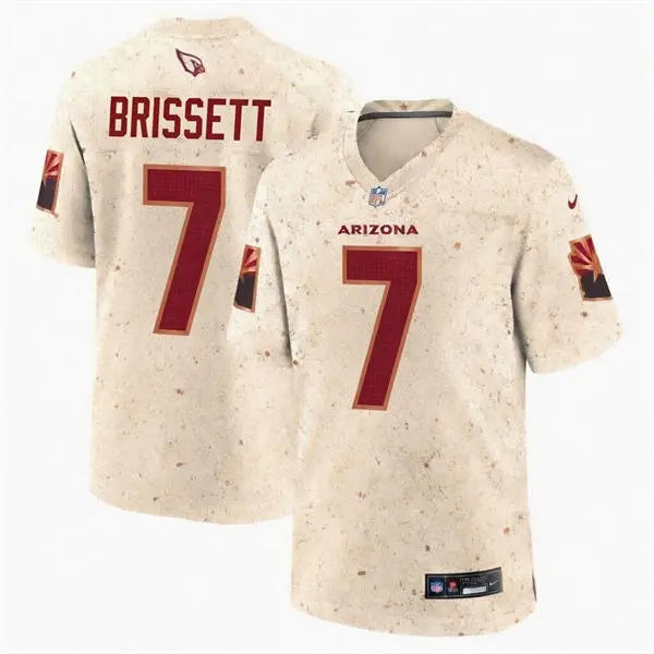 Mens Arizona Cardinals #7 Jacoby Brissett Natural 2025 Rivalries Collection Vapor F.U.S.E. Limited Jersey