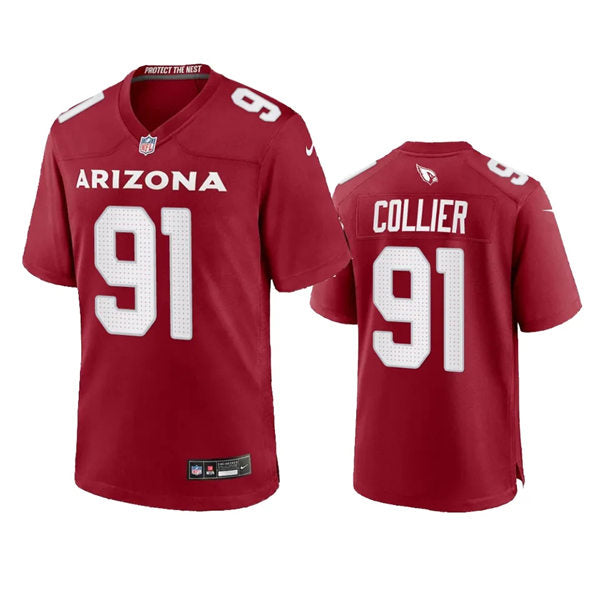 Mens Arizona Cardinals #91 L.J. Collier 2023 Cardinal Game Jersey Cardinal Vapor F.U.S.E. Limited Jersey