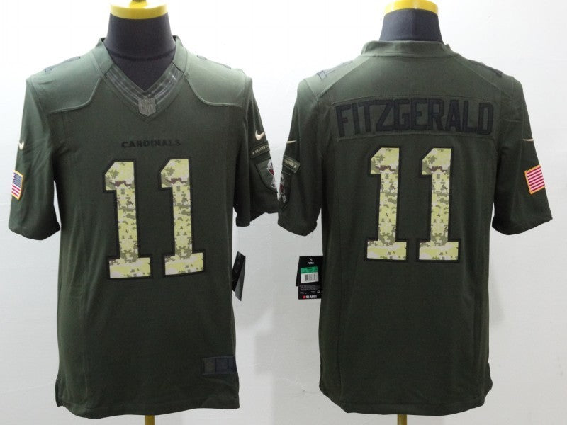 Men’s Arizona Cardinals Larry Fitzgerald #11 Army Green Jersey