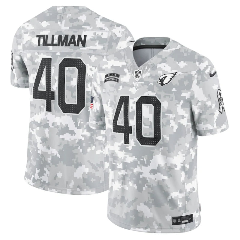 Men’s Arizona Cardinals Pat Tillman #40 Arctic Camo 2024 Salute to Service Retired Limited Jersey