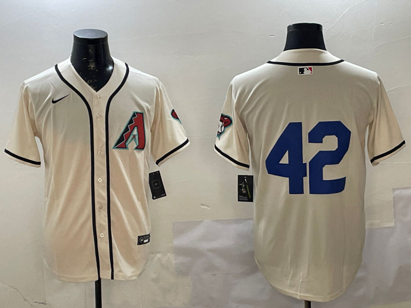 Men’s Arizona Diamondbacks #42 White 2024 Jackie Robinson Day Home Limited Jersey
