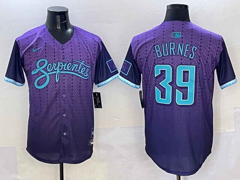 Men’s Arizona Diamondbacks Corbin Burnes #39 Purple 2025 City Connect Limited Jersey
