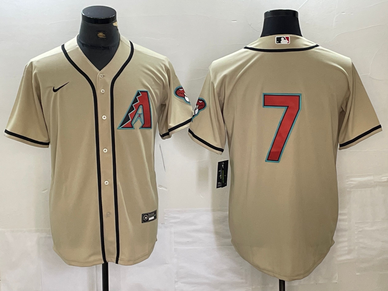 Men’s Arizona Diamondbacks Corbin Carroll #7 Cream Jersey
