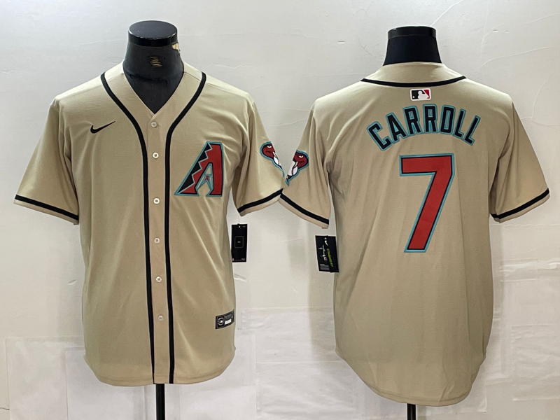 Men’s Arizona Diamondbacks Corbin Carroll #7 Cream Limited Jersey