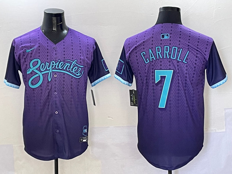 Men’s Arizona Diamondbacks Corbin Carroll #7 Purple 2025 City Connect Limited Jersey