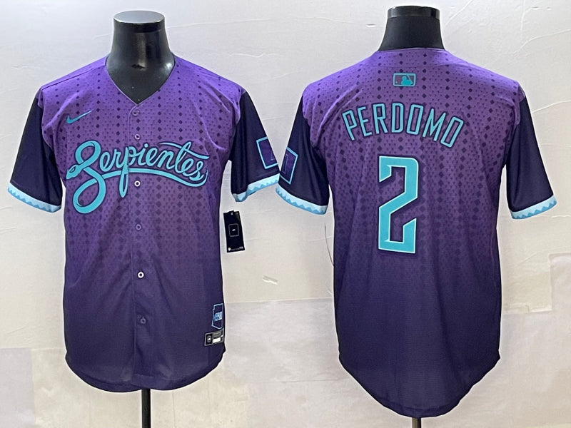 Men’s Arizona Diamondbacks Geraldo Perdomo #2 Purple 2025 City Connect Limited Jersey