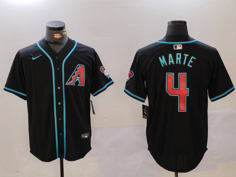 Men’s Arizona Diamondbacks Ketel Marte #4 Black Limited Jersey